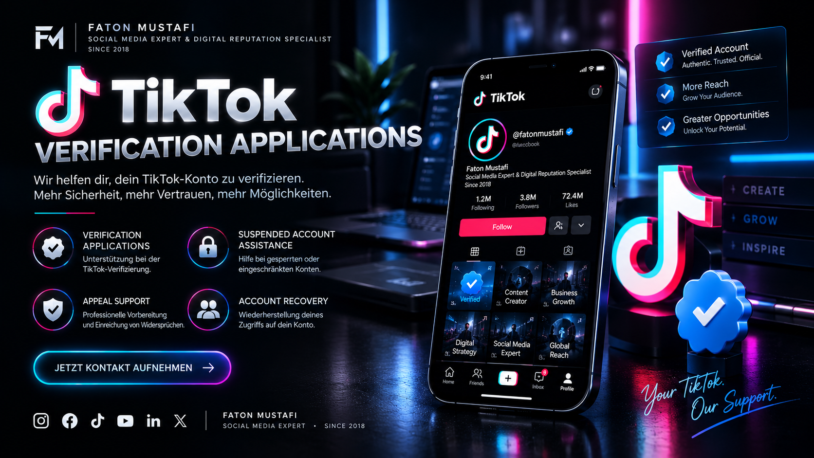 TikTok Verification Support Banner